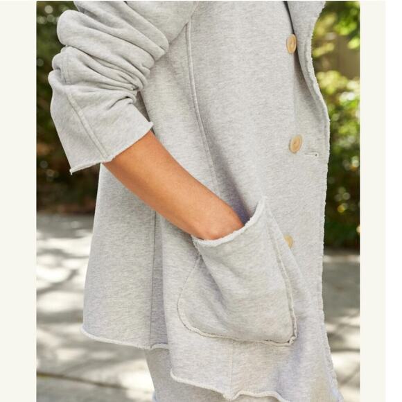 Frank & Eileen Belfast Triple Fleece Peacoat Jacket In Gray Melange Size Medium - Picture 9 of 14